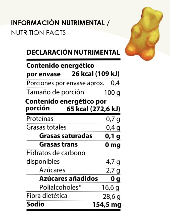 Gusanos frutales con chile  Veganos sin azúcar de 40g marca Deloum